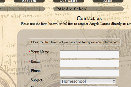 Web design: Renaissance Tutors